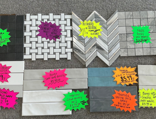 in stock tile backsplash